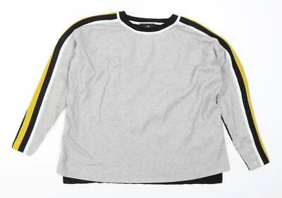 Wallis Womens Grey Round Neck Viscose Blend Jumper Size M - Yellow Sl - Image 1 of 4
