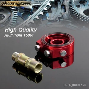 Fit For Car Sport JDM Aluminum Oil/Gauge Filter Sandwich Adapter Plate Kit New - Picture 1 of 6