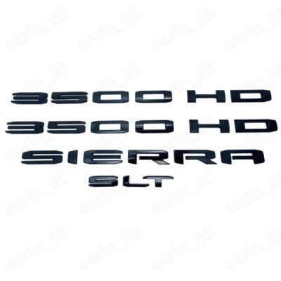 Gloss 2020 -25 GMC Sierra 3500 HD SLt Door Tailgate Emblem Nameplate Letters KIT - Image 1 of 4