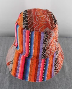 Cappello a secchio Perù Manta Tessuto Multicolore Vedi Descrizione su Come Misurare - Foto 1 di 6