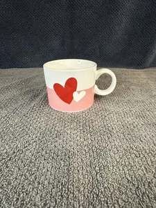 STARBUCKS 12 oz VALENTINE'S DAY Hearts on Pink & White Collector Mug - Picture 1 of 7