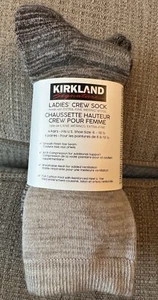 Kirkland Signature Ladies' Fine Merino Wool Blend Crew Socks 4-pairs Multicolor - Picture 1 of 3