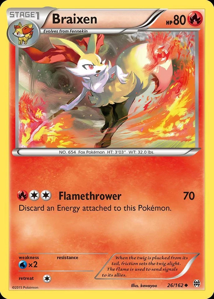 Pokemon Braixen (26/176) BREAKthrough LP - Image 1 of 1