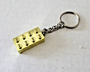 Lego Glänzender Goldstein Schlüsselanhänger 2x4 - Bild 1 von 3