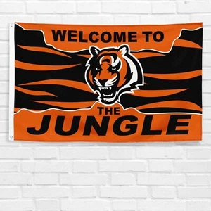For Cincinnati Football Fans 3x5 ft Flag Welcome To The Jungle Banner - Picture 1 of 12