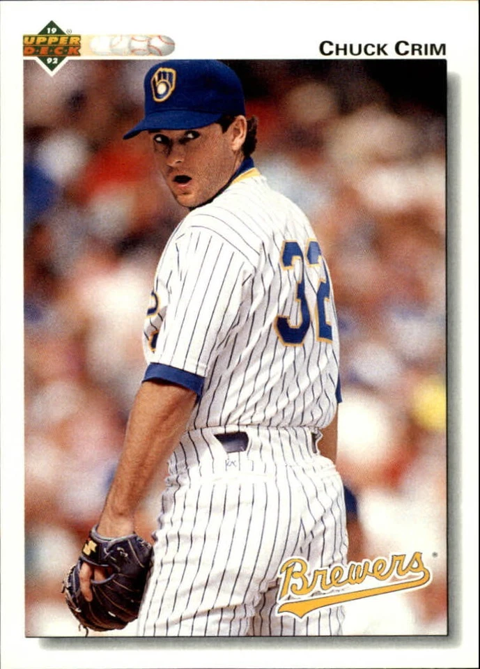 Chuck Crim 1992 Upper Deck MLB #496 Baseball Card Milwaukee Brewers - Image 1 of 2