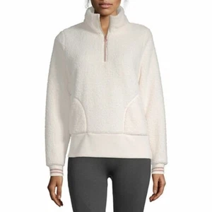 Xersion High Neck Long Sleeve Quarter Zip Large Ivory White $70 - Picture 1 of 6