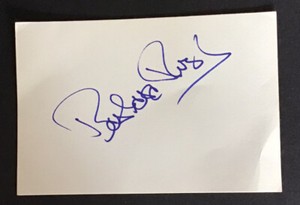 Barbara Rush : Born 1927 : American Actress : Felt tip  signature on white card