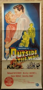 Outside The Wall 1950 Film Noir Daybill Film Poster Marilyn Maxwell R. Basehart - Picture 1 of 1