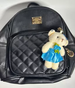 Mini Mochila Bolso para Libros Huanying Shiyong Deligaopiju Cuero Negro con Dije para Llaves - Imagen 1 de 13
