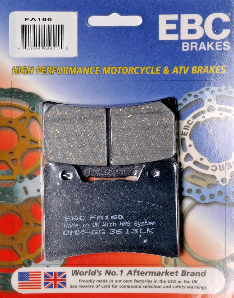 Pastilhas de freio dianteiro EBC YAMAHA FZR600 YZF600 FZR1000 FJ1200 VMAX1200 - FA160 - Imagem 1 de 1