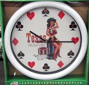 RELOJ DE PARED TEXAS HOLD 'EM 11" 98316 - Imagen 1 de 2