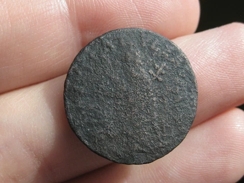 Circa 1670 St. Patrick Farthing- Rare Colonial Coin, Crusty, Dug Cover