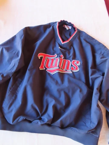 Vintage Nike Swoosh Minnesota Twins Pullover Windbreaker Jacket XL Blue MLB Cover