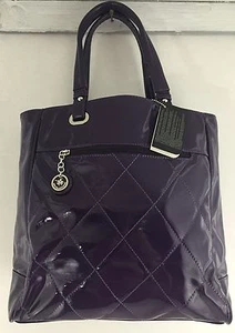 David Jones Quilted Purple Tote Style Handbag Purse - Picture 1 of 7