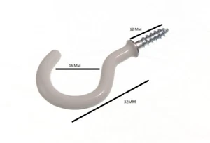 Tassenhaken 32 mm bis Schulter Gesamtlänge 45 mm weiß PVC beschichtet mit Packung 20 - Bild 1 von 1