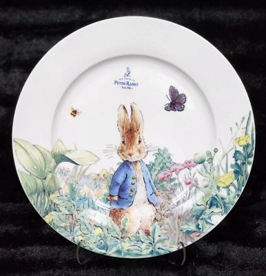 2 Beatrix Potter Peter Rabbit Easter Dinner Plates 10.75" Floral Garden 2025 Bee - Image 1 of 4