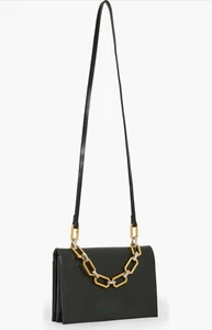 All Saints Yua Leather Cross-body Bag Clutch Chain & Leather - Picture 1 of 9