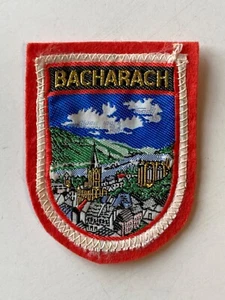 Vintage Bacharach Germany Red Felt Patch - Unique Gold Embroidery - Picture 1 of 7