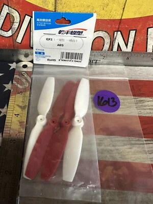 ABS QX2  Props Propellers Main Blades for: RC Drone Accessories 4pc. Red & White - Image 1 of 3