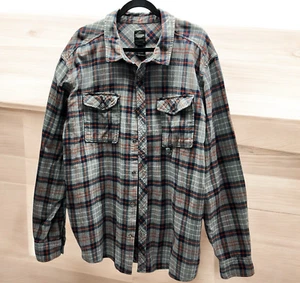Harley Davidson Men's 3XL Gray Plaid Long Sleeve Button Up Flannel Shirt HDMC - Picture 1 of 9