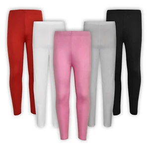 Girls Kids Legging Knit fabric full length 1 to 13 years UK Girls Leggings - Picture 1 of 7