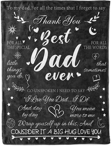 Dad Gifts, Flannel Blanket Dad Birthday Gifts from Daughter son, Super Soft Cozy - Picture 1 of 8