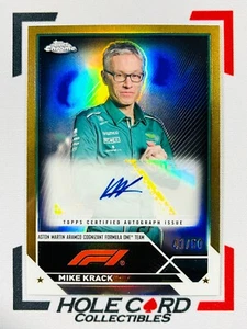 MIKE KRACK 2023 Topps Chrome F1 #CAC-MK Gold Auto Refractor 41/50 - Picture 1 of 3
