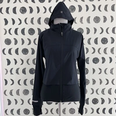 Chaqueta de running Sweaty Betty para mujer vía rápida XXS negra atlética con capucha cremallera Foto 1 de 4