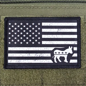 Demokrat Patch Esel USA Flagge Moral Tactical Meme Militär Armee Haken & Schleife 3x2 - Bild 1 von 4