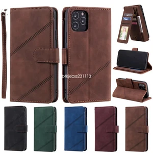 Flip Multi Card Wallet Case Leather Cover For iPhone 16E 15 14 13 12 11 Pro SE - Picture 1 of 27