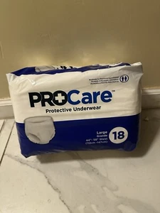 Procare ~ Protective Underwear ~ Pack Of 18~ Size Large 44" - 58” (112cm-147cm) - Picture 1 of 4