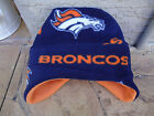 Denver Broncos Ear Flap Fleece Hat -Sizes  Newborn to Child to Adult Men & Women