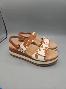 Vionic Brielle Ivory Calf Hair  Platform Slingback Sandals EU 37.5 US 6.5 - Picture 1 of 10