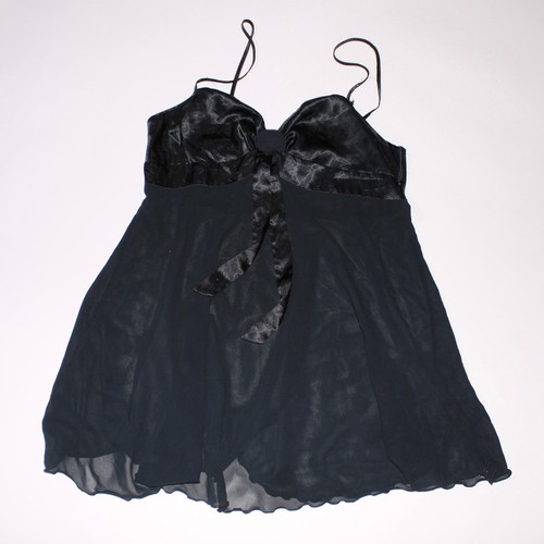 UNDERCOVER Abito vintage Victoria's Secret nero slip con fiocchi taglia M