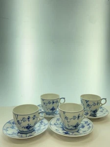 Royal Copenhagen Cup & Saucer 4-piece set white Blue DDU - Picture 1 of 5