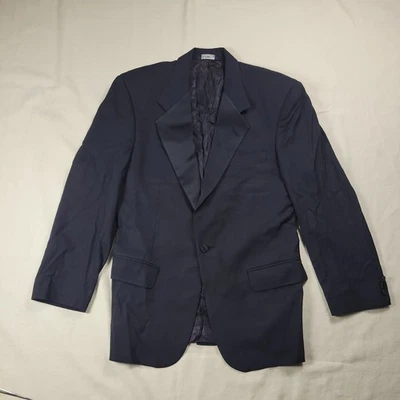 Chaqueta Esmoquin Burberry’s Vintage Negra Solapa Satinada y Botones Lana Super 100s Foto 1 de 4