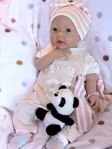 20” Full Silicone Reborn Baby Girl Doll Soft Floppy Lifelike Pacifier 8 lbs Cute - Picture 1 of 23