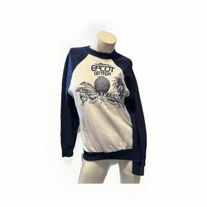 Vintage 80s Disney World Epcot Center Raglan Crewneck Sweatshirt USA - Picture 1 of 7
