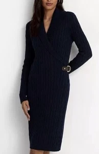 Vestido Suéter Ralph Lauren Para Mujer Tejido con Cable Hebilla Borde Negro Talla XS *Leer - Imagen 1 de 11
