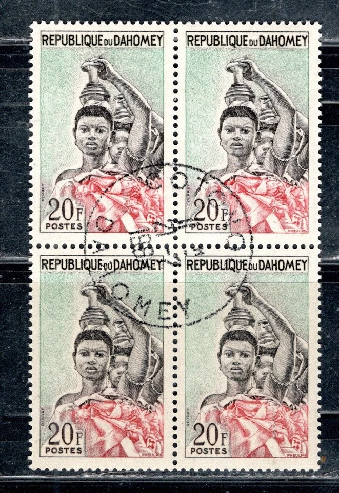 FRENCH FRANCE DAHOMEY STAMPS  BLOCK  USED LOT 885CK - Image 1 of 1