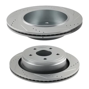 Rear Drilled Brake Rotors Set for Chrysler Aspen 2007-09/Dodge Ram 1500 2011-18 - Bild 1 von 11