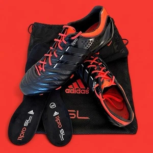 ADIDAS ADIPURE 11PRO SL FG LEA * Q23841 * 9.5 US * BLACK SOCCER CLEATS * RARE - Picture 1 of 16