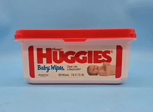 Huggies Baby Wipes Vintage 1990 EMPTY Container Red Lid  - Picture 1 of 4