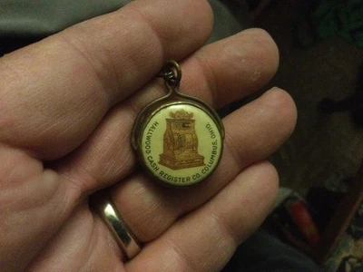 Старинный целлулоидный кассовый аппарат Haywood поворотный брелок Columbus Ohio без резерва - Изображение 1 из 4