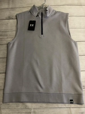 Chaleco de golf Under Armour para hombre grande gris claro cuarto cremallera pulóver sin mangas Foto 1 de 4