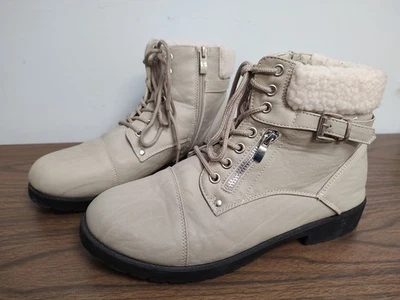 Bota estilo combate Wanted Barrie Ice talla 11 forrada de piel sintética con cremallera o cordones Foto 1 de 4