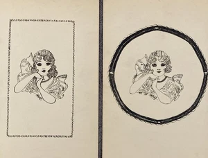 Hand Drawn Women Posing Early 1900s Grouping Of 2 - Picture 1 of 8