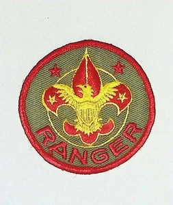 BSA Ranger Rank Patch Embroidered Red & Yellow Twill - Picture 1 of 3