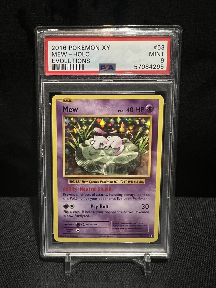Mew 53/108 PSA 9 Pokémon 2016 XY Evolutions Holo Rare Mint Condition TCG - Image 1 of 1